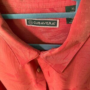 Men's Cubavera Coral Button Down Shirt Size XL